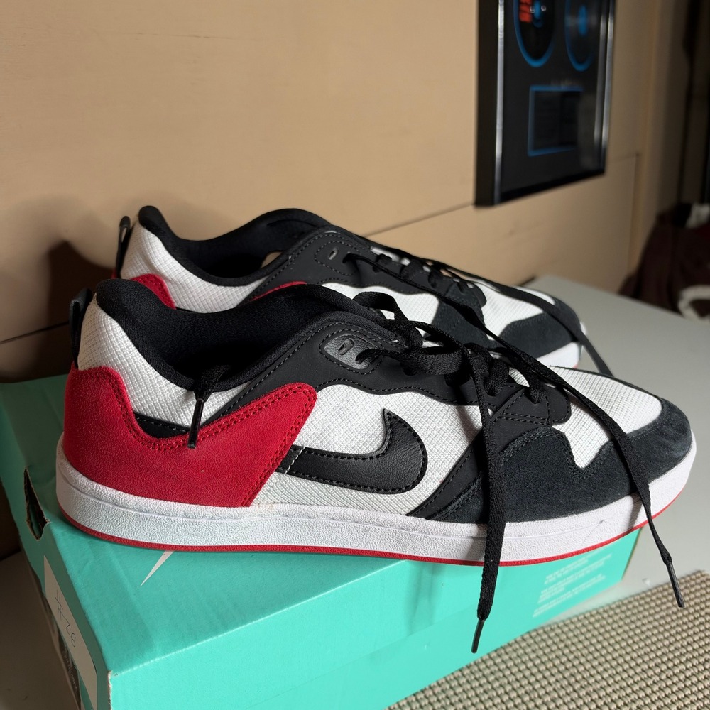 Nike SB Alleyoop University Red White Black Skate Shoes CJ0882-102 Mens 10.5